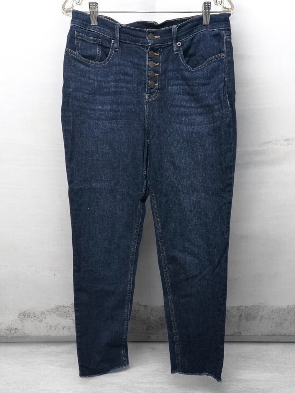 Calvin Klein Jeans Dark Blue High-Rise Button-Fly Jeans